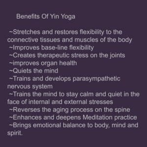 yin yoga - Benefits