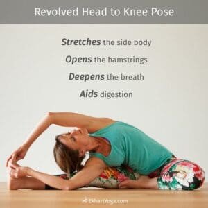 Revolved Head to Knee Pose - yoga stretches